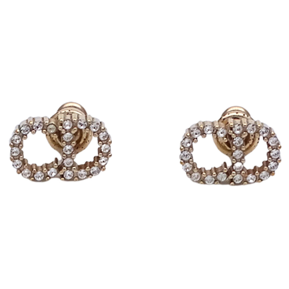 Christian Dior Dior Earrings for Women, Brand Name, Rhinestone, Gold Accessory